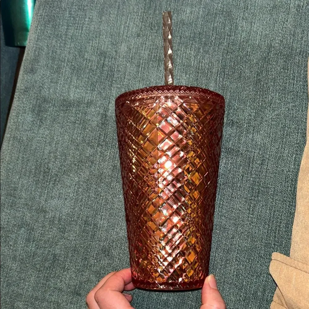 New Starbucks Rose Gold Jeweled Tumbler